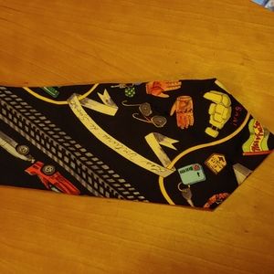 Vintage NYC Sports Car French Silk Tie “Les Voitures de Sport" Nicole Miller ‘93